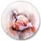Designart - Portrait of Pink Flamingo III - Farmhouse Metal Circle Wall Art